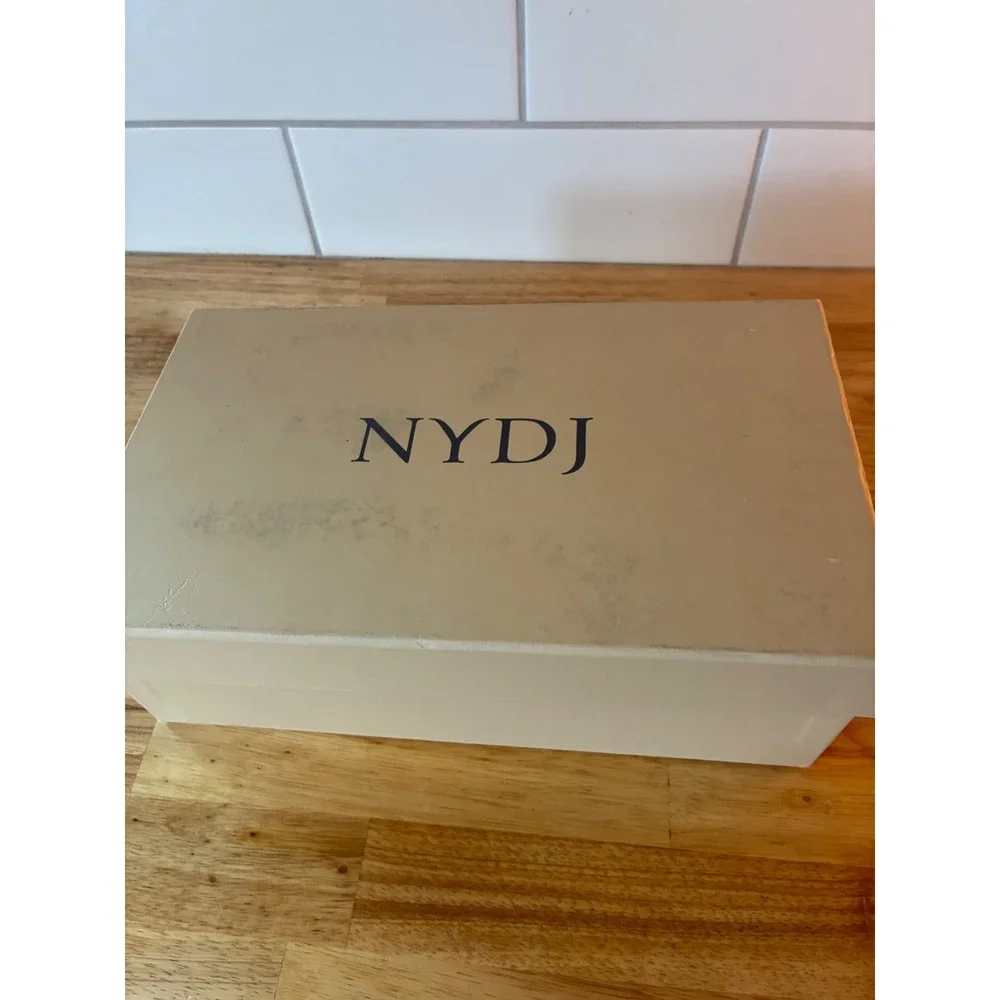 NYDJ Ressie Cognac Suede Strappy Wedge Sandals NF-RESSIE Platform Slides 11M